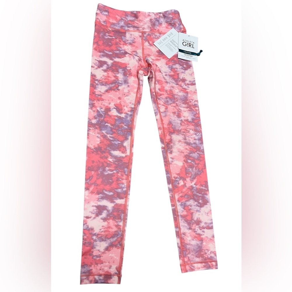 Athleta Girls Chit Chat Tight Leggings In Pink Print Sz 12 NWT